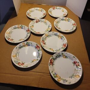 8 Vintage Corelle Corning Ware Chutney swill Fruit 7 3/4 Salad or Dessert plates